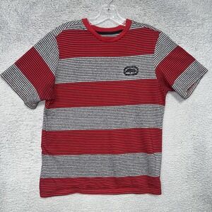 VTG Marc Ecko Unlimited T Shirt Men's Size Small Red Gray Striped Streetwear Tee